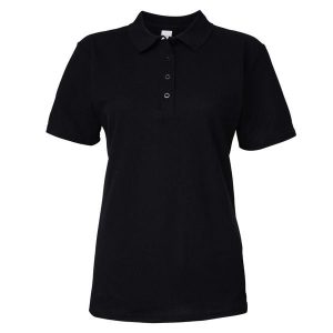 Dwukolorowa Koszulka Polo Z Krótkim Rękawem Softstyle Damska Z Krótkim Rękawem. Czarne koszulki sportowe GILDAN, bez wzorów, bez ramiączek. Za 50,99 zł.