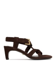 GINO ROSSI Sandały EO-124943 Brązowy. Brązowe sandały Gino Rossi, bez wzorów, ze skóry, bez obcasa, na słupku, bez zapięcia. Za 329,99 zł.