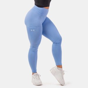 Legginsy fitness damskie NEBBIA Active High-Waist Smart Pocket. Niebieskie legginsy NEBBIA, bez wzorów, z podwyższonym stanem. Za 139,99 zł.