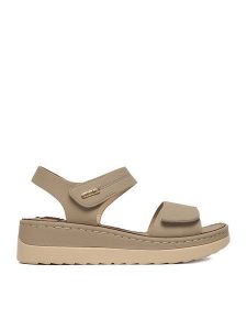 Go Soft Sandały CEO-LA3J9111-L8 Szary. Szare sandały Go Soft, bez wzorów, bez obcasa, na koturnie, bez zapięcia. Za 139,99 zł.