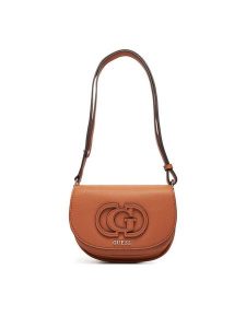 Guess Torebka Calebra Mini HWBG95 36780 Brązowy. Brązowe listonoszki Guess, z aplikacjami, ze skóry, bez dodatków. Za 379,99 zł.