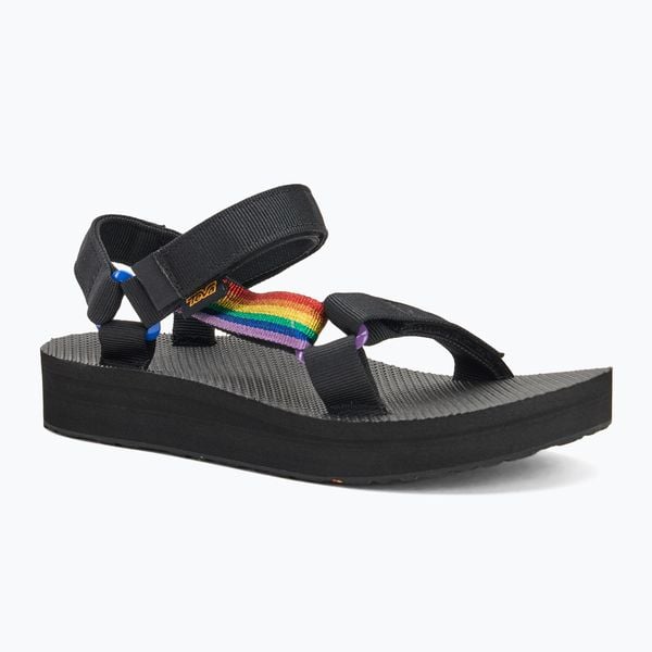 Sandały damskie Teva Midform Universal Pride. Czarne buty trekkingowe Teva, bez zapięcia. Za 179,99 zł.