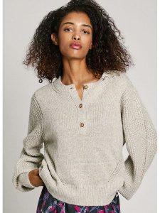 Pepe Jeans Sweter w kolorze beżowym rozmiar: XS. Brązowe swetry oversize Pepe Jeans, xs, bez wzorów, z jeansu, bez ramiączek. Za 162,49 zł.