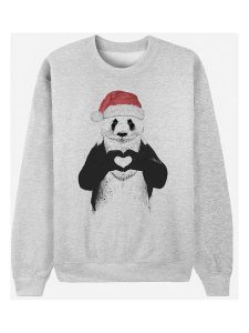 WOOOP Bluza "Santa Panda" w kolorze szarym rozmiar: M. Szare bluzy Wooop, m, bez wzorów, bez kaptura. Za 100,99 zł.