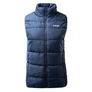 Kamizelka damska Hi-Tec Lady Sanis - granatowa, Rozmiar XL. Brązowe kamizelki Hi-tec, na jesień, xl, bez wzorów, bez kołnierzyka, bez ramiączek, bez kaptura. Za 99,99 zł.