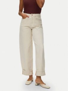 Vero Moda Jeansy Zelda 10339347 Beżowy Wide Leg. Brązowe jeansy Vero Moda, bez wzorów, z bawełny. Za 229,99 zł.