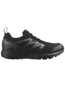 SALOMON Buty "Wander GTX" w kolorze czarnym do biegania rozmiar: 43. Czarne buty sportowe Salomon, bez wzorów, z gore-texu, bez zapięcia, do biegania, gore-tex. Za 307,46 zł.