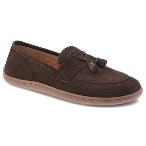 Czekoladowe Mokasyny Armodo Skórzane Obuwie Damskie Barefoot. Brązowe półbuty Armodo, bez wzorów, bez obcasa, bez zapięcia. Za 314,99 zł.