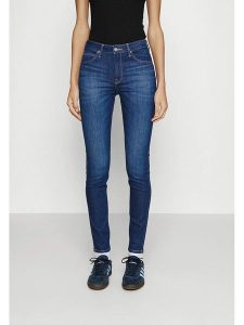 Lee Dżinsy - Slim fit - w kolorze niebieskim rozmiar: W32/L31. Niebieskie jeansy Lee, z aplikacjami, ze skóry, z podwyższonym stanem. Za 144,92 zł.