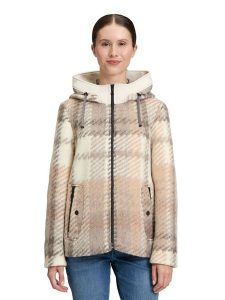 AMBER & JUNE Kurtka przejściowa w kolorze kremowo-beżowym rozmiar: 40. Brązowe kurtki AMBER & JUNE, bez wzorów, bez kaptura. Za 401,95 zł.