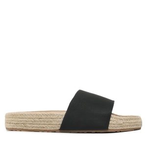 Espadryle Roxy. Czarne espadryle Roxy, bez wzorów, bez obcasa. Za 199,99 zł.