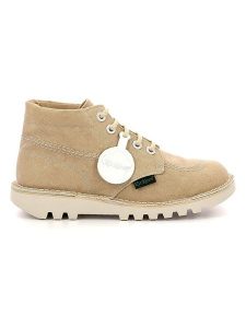Kickers Botki "Kick hi" w kolorze beżowym rozmiar: 39. Brązowe botki Kickers, bez wzorów, bez obcasa, bez zapięcia. Za 338,21 zł.
