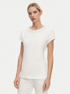 Luisa Spagnoli T-Shirt Brescello 542123 Biały Regular Fit. Białe t-shirty LUISA SPAGNOLI, l, bez wzorów, z bawełny, bez kołnierzyka, bez ramiączek. Za 259,99 zł.