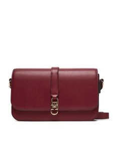 Tommy Hilfiger Torebka Th Libre Flap Crossover AW0AW17723 Bordowy. Czerwone listonoszki TOMMY HILFIGER, bez wzorów, ze skóry, bez dodatków. Za 519,99 zł.