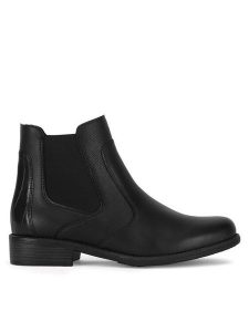 Remonte Botki D0F70-01 Czarny. Czarne botki Remonte, bez wzorów, ze skóry, bez obcasa, na płaskiej podeszwie, bez zapięcia. Za 351,00 zł.