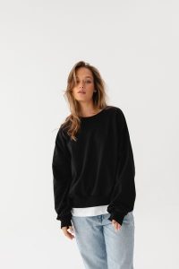 BLUZA JESS CZARNA One size - Flawless. Czarne bluzy Flawless, s, bez wzorów, z bawełny, bez kaptura. Za 319,00 zł.