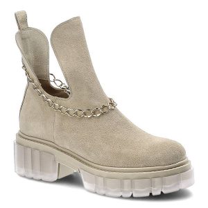 Beżowe Botki Lemar Skórzane Buty Damskie. Brązowe botki Lemar, bez wzorów, bez obcasa, bez zapięcia. Za 280,99 zł.