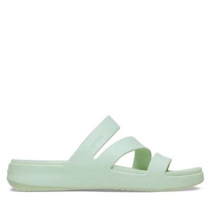 Klapki Crocs. Zielone klapki Crocs, bez wzorów, bez obcasa. Za 179,99 zł.