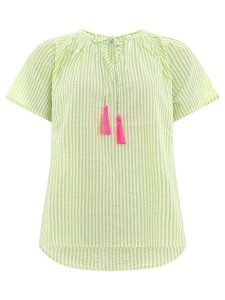 Zwillingsherz Bluzka w kolorze zielonym rozmiar: L/XL. Zielone bluzki Zwillingsherz, l, bez wzorów, z wiskozy, bez kołnierzyka, bez ramiączek. Za 114,17 zł.