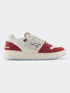 Kangaroos Skórzane sneakersy "Hot Shot Lo" w kolorze beżowo-czerwonym rozmiar: 41. Brązowe trampki KangaROOS, bez wzorów, z materiału, bez zapięcia. Za 217,99 zł.