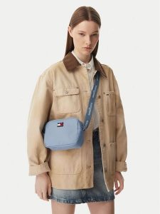 Tommy Jeans Torebka Tjw Ess Daily Crossover AW0AW18769 Niebieski. Niebieskie listonoszki Tommy Jeans, bez wzorów, z jeansu, bez dodatków. Za 289,99 zł.