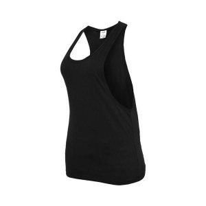 Damski tank top miejski klasyczny luźny basic. Czarne topy Urban Classics, bez wzorów, klasyczne, bez kołnierzyka, bez ramiączek. W wyprzedaży za 39,00 zł.