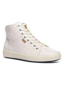 Ecco Skórzane sneakersy "Soft 7" w kolorze białym rozmiar: 38. Białe trampki ecco, bez wzorów, za kostkę, bez zapięcia. Za 449,58 zł.