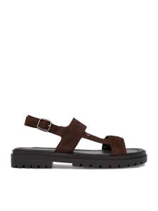 Lasocki Sandały CEO-WI34-3310-18650 Brązowy ciemny. Brązowe sandały Lasocki, bez wzorów, ze skóry, bez obcasa, na płaskiej podeszwie, bez zapięcia. Za 169,99 zł.