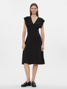 Tommy Hilfiger Sukienka codzienna WW0WW40731 Czarny Regular Fit. Czarne kombinezony TOMMY HILFIGER, na co dzień, xs, bez wzorów, z bawełny, bez kołnierzyka, bez ramiączek, proste. Za 509,99 zł.