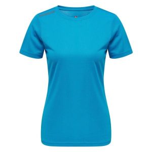 Koszulka damska Newline core functional. Niebieskie bluzki Newline, xs, bez wzorów, sportowe, bez kołnierzyka, bez ramiączek. Za 124,50 zł.