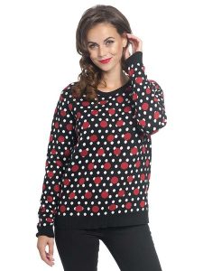 Pussy Deluxe Bluza "Mixed Dotties" w kolorze czarno-czerwono-białym rozmiar: S. Białe bluzy Pussy Deluxe, s, bez wzorów, z bawełny, bez kaptura. Za 48,28 zł.