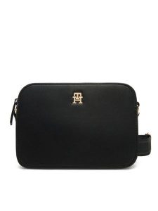 Tommy Hilfiger Torebka Th Logotape Camera Bag AW0AW17229 Czarny. Czarne listonoszki TOMMY HILFIGER, bez wzorów, ze skóry, bez dodatków. Za 289,99 zł.